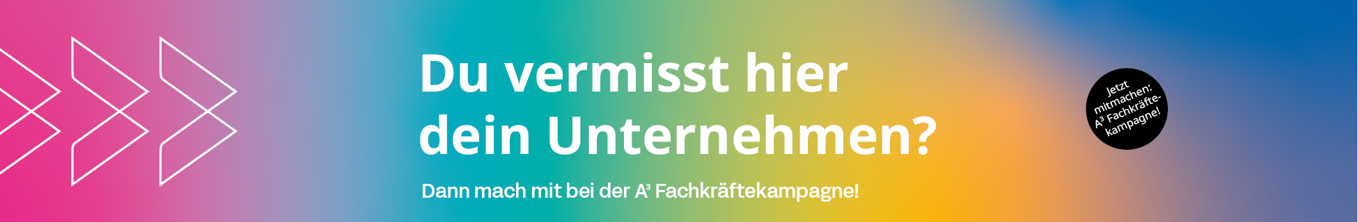 Banner auf auxtalents zur A³ Fachräftekampagne
