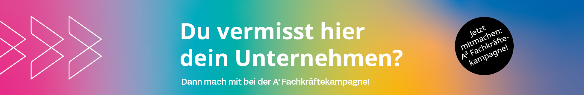 Banner auf auxtalents zur A³ Fachräftekampagne